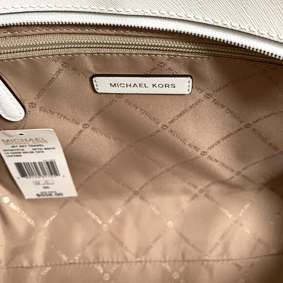 Michael Kors MK Jet Set Travel Lg Chain Saffiano Leather Shoulder Bag Tote $558 - Picture 10 of 11
